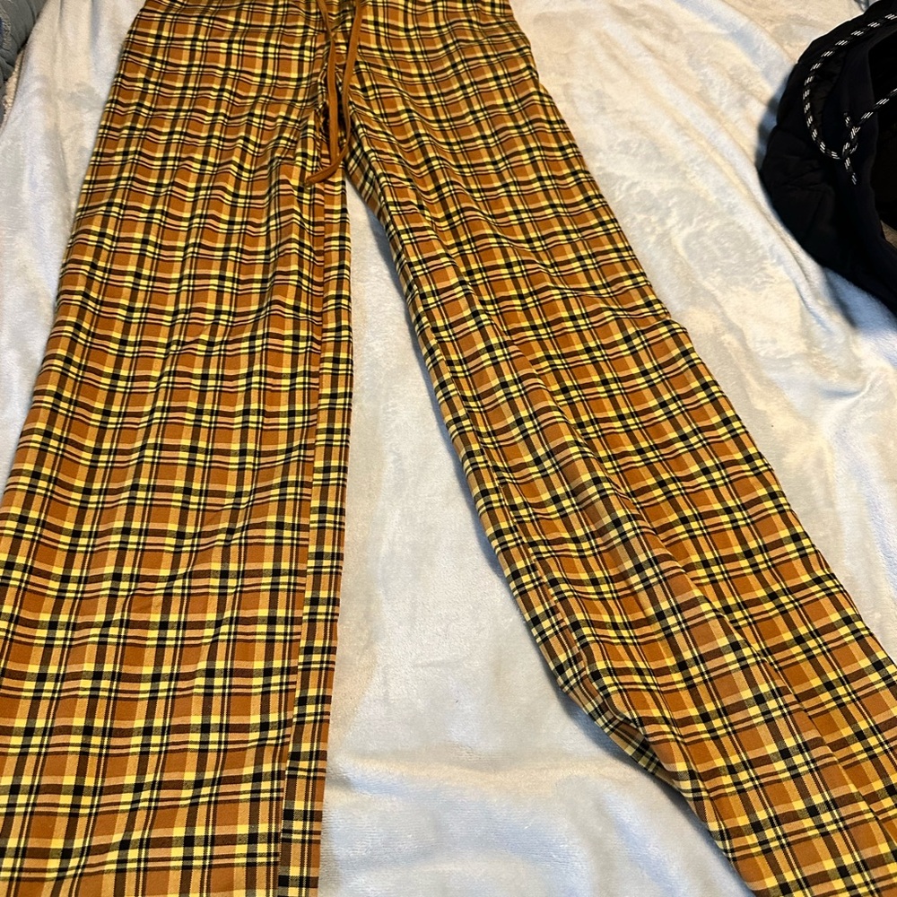 Urban Outfitters Mustard Checkered Pants